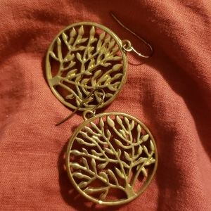 Circular Brass Tree Earrings